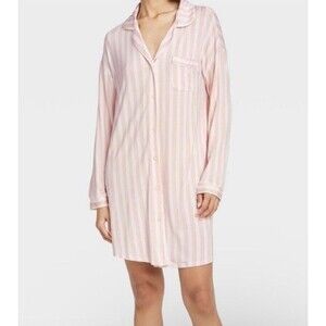 Stars Above Beautifully Soft Nightshirt Pink White Striped Women’s Size XS NWT’s